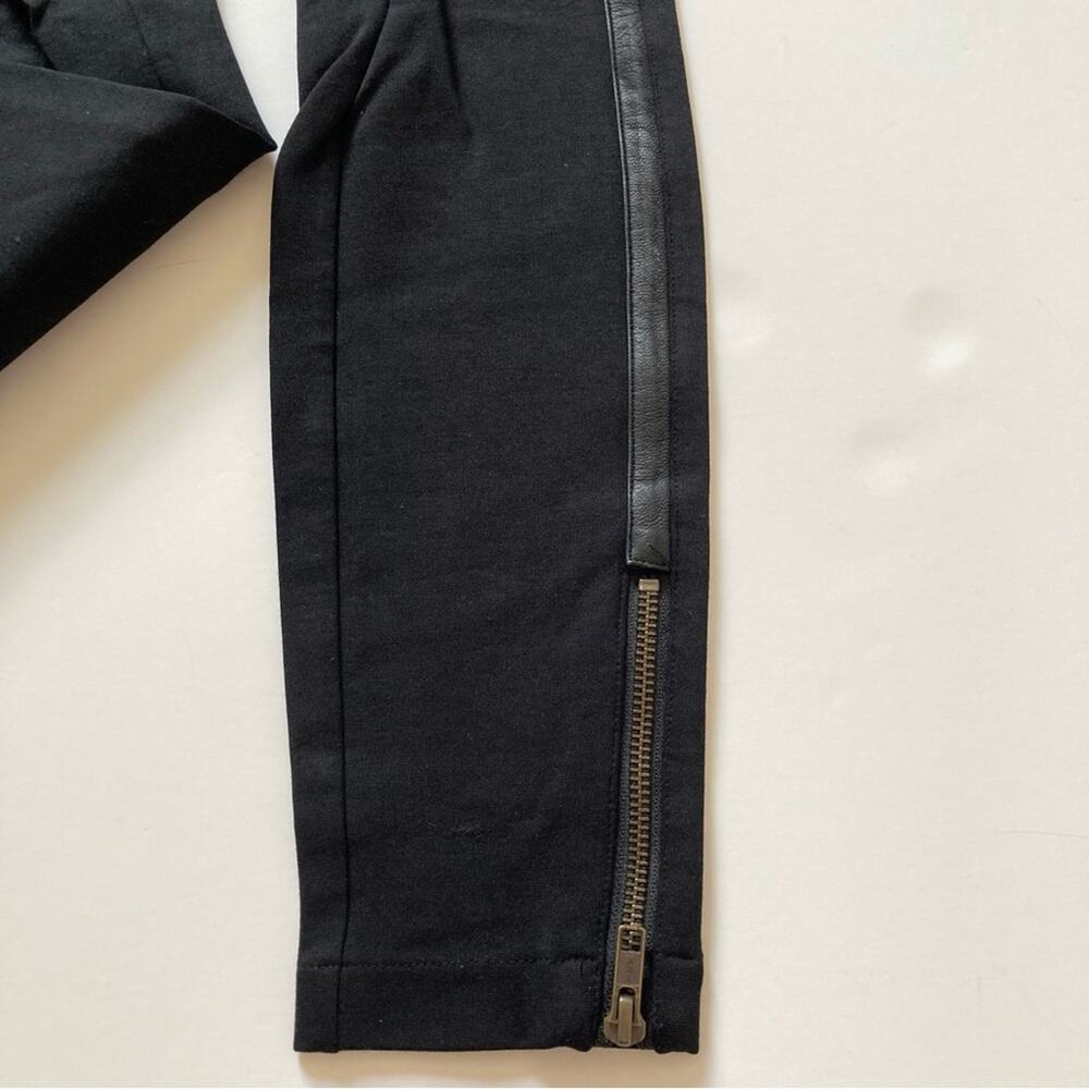 J.Crew Pixie Pants with Leather Trim Black Size 00 - Picture 3 of 8
